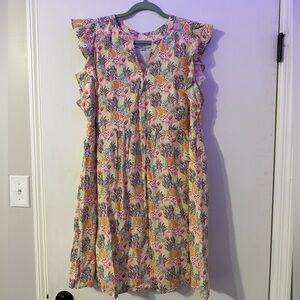 NWT LOFT Paradise Ruffle Floral Print Dress